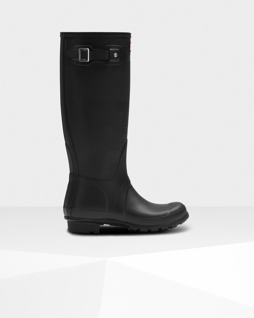 Botas de Lluvia Altas Hunter Mujer - Original Exploded Logo Texture - Negros - IALMEFD-50